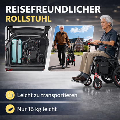 Invvqu XP06 Carbon Elektrorollstuhl, faltbar, 16 kg, bis 30 km Reichweite