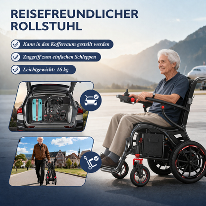 Invvqu XP06 Carbon Elektrorollstuhl, faltbar, 16 kg, bis 30 km Reichweite