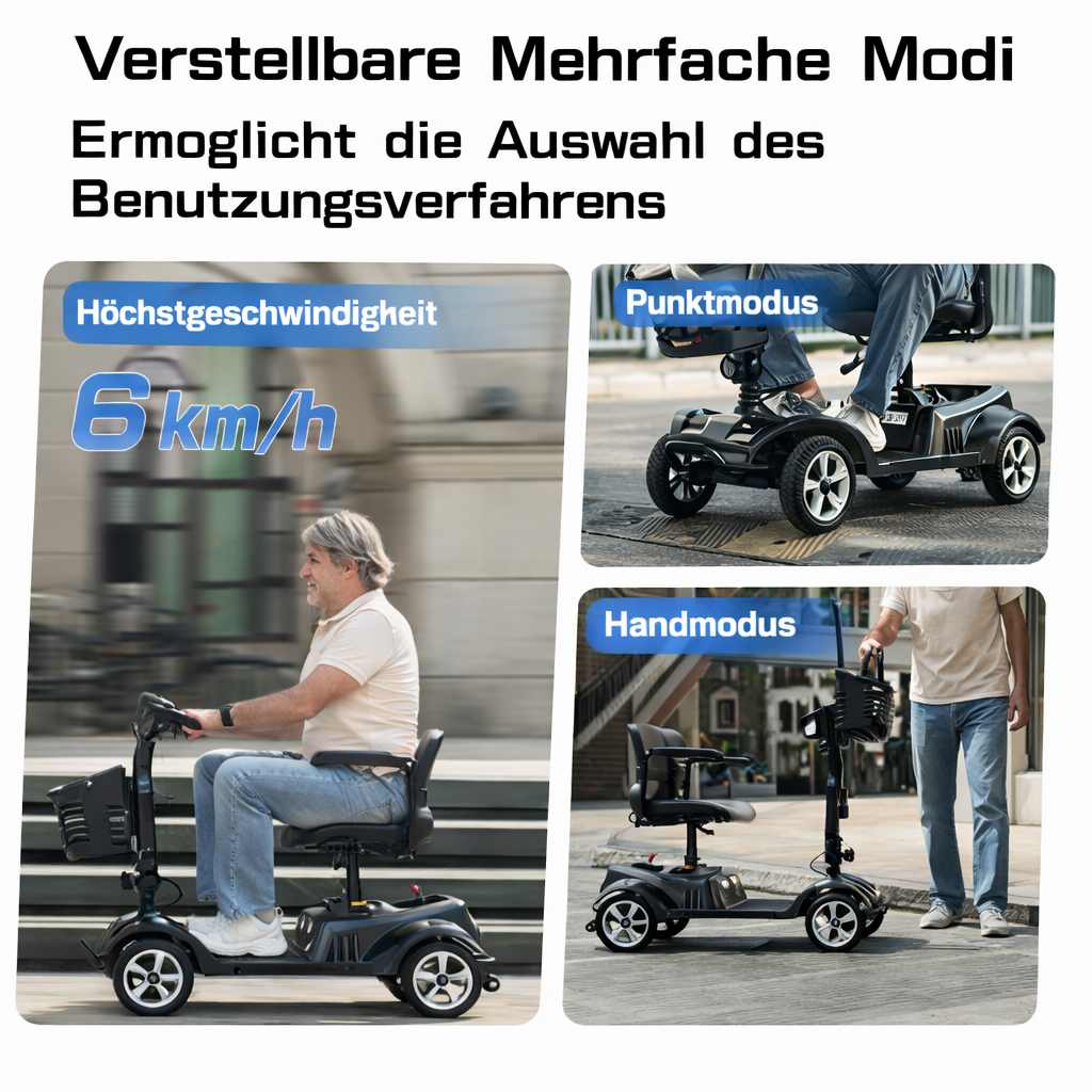 Invvqu Z02 Elektromobil in Schwarz – faltbar, 350W Motor, 20 km Reichweite, 150 kg