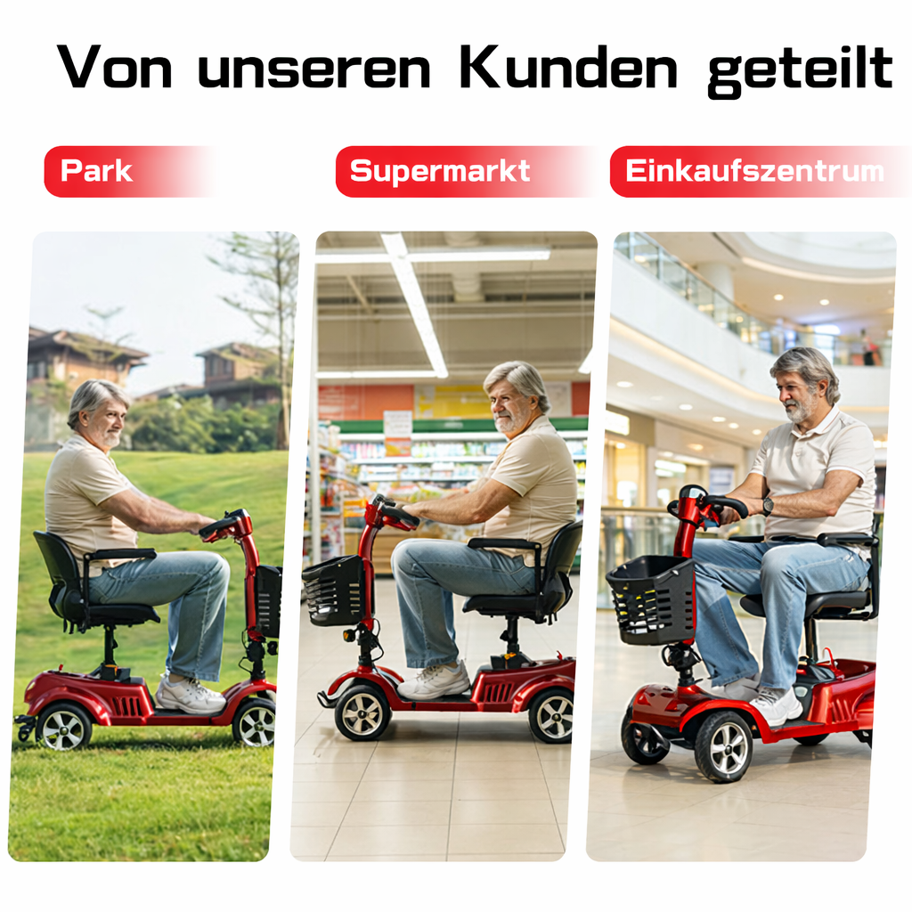 Invvqu Z02 Elektromobil in Rot – faltbar, 350W Motor, 20 km Reichweite, 150 kg
